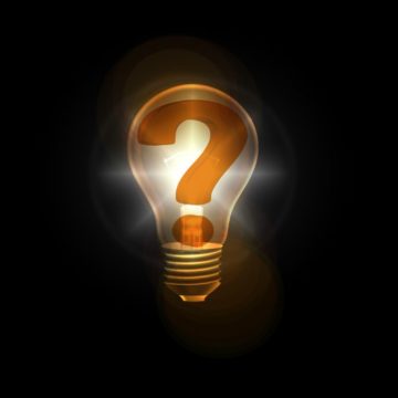 Question Mark in a lightbulb, light comes into our lives when we start asking questions.